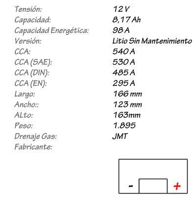 Batería de Litio JMT Modelo HJTX30-FP